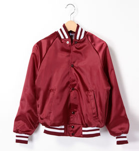 Veste de streetwear pour homme en satin de haute qualité, grande taille, avec lettrage personnalisé, équipement de baseball avec col montant - Product Image 1