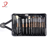 Dongshen pinceau de maquillage brun classique de haute qualité 12pcs laine manche en bois ensemble de pinceaux de maquillage