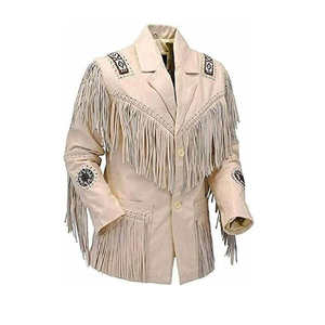 Wild West Inspired Leather Cowboy <b>Jacket</b> with Traditional Western Details Comfortable Wear and Stylish Appearance - Product Image 1