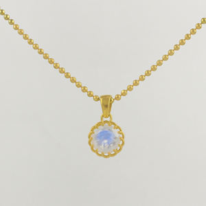 สร้อยคอจี้เงินสเตอร์ลิงสีรุ้งสำหรับเด็กดีไซน์มินิมอลดีไซน์แบบธรรมชาติโรเดียมชุบทองสาม - Product Image 4