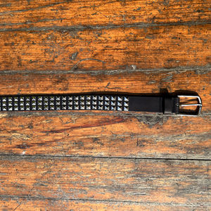 Nouvelle ceinture en cuir western à clous pyramidaux, finition nickel, boucle en laiton massif, motif floral durable, largeur 40 mm, personnalisable - Product Image 5