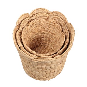 Ensemble de 3 paniers de rangement en jacinthe d'eau tissés à la main de style bohème, vente en gros, écologiques, fabriqués au Vietnam - Product Image 6