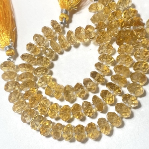 Perles en forme de rondelle à facettes en quartz citrine, perles de pierres précieuses naturelles de qualité AAA pour la fabrication de bijoux - Product Image 4