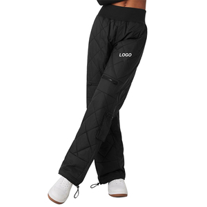 Factory Price Red Puffer Pants Ultralight Water Resistant Winter Puffer Pant for Women Quilted Women <b>Elastic</b> Waist Puffer Pants - Product Image 5