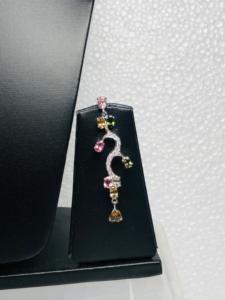 ชุดสร้อยคอและต่างหู3ชิ้นทำจากเงิน925สเตอริ่งพลอยทัวร์มาลีนธรรมชาติสวยงามมากไม่ซ้ำใครสำหรับทุกโอกาส - Product Image 4