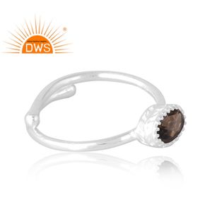 Anillo de piedras preciosas ahumadas naturales de Plata de Ley 925 más vendido, joyería personalizada para mujer, regalo para ella - Product Image 4