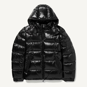 Veste matelassée à capuche pour homme de qualité supérieure, séchage rapide, vêtements décontractés d'hiver, couleur unie, design confortable et brillant, teinte et traitée - Product Image 1