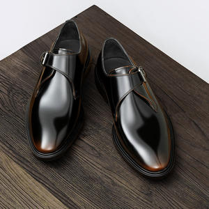 Zapatos Monk Casuales para Hombre, de Cuero Vacuno de Primera Capa, con Hebilla, Estilo Británico Retro, Ligeros y de Lujo, Talla Grande, Formales para Vestir - Product Image 2