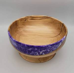 Bol moderne en bois résine Designer fait à la main matériau naturel maison cuisine décor déclaration pièce maîtresse - Product Image 6