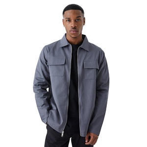 OEM Wholesale Autumn New Arrival Men's Stand Front Windproof Breathable Two Pockets Streetwear Fashion Custom Plain Regular - Product Image 2