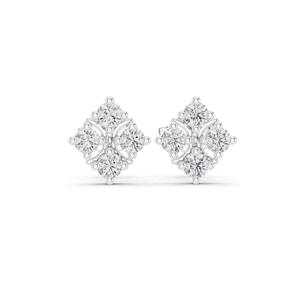 Elegant Diamond Cluster <b>Stud</b> Earrings 0.52 CT Lab-Grown VVS-VS EF Clarity 18KT, 14KT, 10KT Gold & 925 <b>Silver</b> Available in - Product Image 2