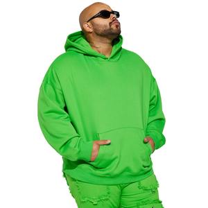 Sudadera con Capucha Extra Grande de Felpa Ecológica de Algodón/Poliéster Verde para Hombre, 400 GSM, con Bolsillo Tipo Canguro, la Más Vendida al por Mayor - Product Image 5