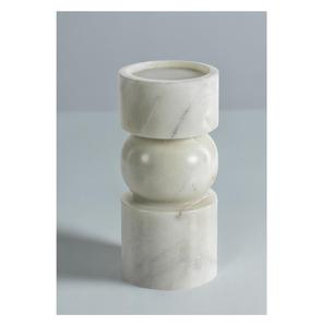 Porte-bougie en marbre de pierre naturelle pour la décoration de la chambre à coucher, améliorant l'ambiance paisible avec un éclairage doux et chaleureux de la lumière des bougies - Product Image 1