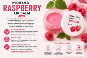 Bálsamo Labial de Frambuesa de Marca Privada SPF10 15ml OEM |   Cuidado Labial Hidratante con Manteca de Karité y Vitamina E |   España UE - Product Image 3