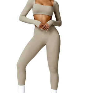 Gimnasio de alta calidad Fitness Activewear Plus Size Wear Entrenamiento Deportes Yoga Legging y Bra Set Slim Less Workout Running Leggings - Product Image 3