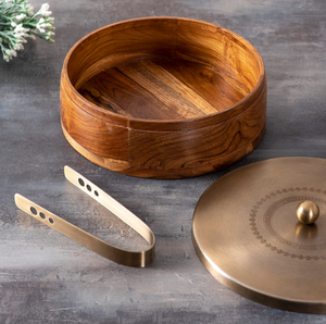 Newest wooden <b>hot</b> pot chapati <b>box</b> with metal lid rice <b>box</b> keeps <b>food</b> warm & fresh casserole cookware <b>for</b> home kitchen restaurant - Product Image 3