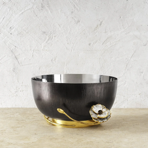 Tazón de Metal con Diseño de Anémona Mediana, Inspirado en el Estilo Floral Moderno, para Fiestas, Cenas y Decoración del Hogar, Duradero y Ecológico - Product Image 2