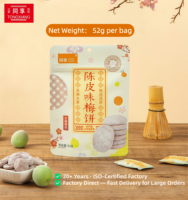 Prix direct usine, gâteau aux pruneaux et écorces de mandarine au goût acidulé, frais et sain, 100% fruits secs naturels, 52g, emballé individuellement
