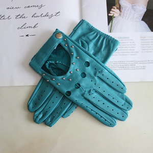 Voiture conduite automne hiver hommes laine tricoté peau de chèvre écran tactile Locomotive mitaine en cuir véritable gants de moto - Product Image 3