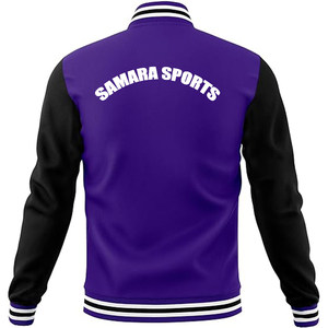 Varsity Jacket Hombres con mangas de cuero-Casual High School Letterman Baseball Bomber Chaquetas para hombres - Product Image 3