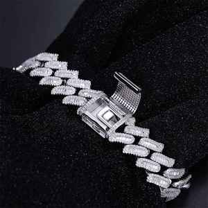 Pulseras de eslabones cubanos de Plata de Ley 925 para hombres, joyería de Hip Hop de calidad única con diamante de moissanita VVS - Product Image 3