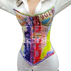 Top Bustier Sexy con Estampado de Dinero, Corsé Sublimado Multicolor con Estampado de Dólares, Estilo Urbano, Adelgazante, para Fiestas - Product Image 3