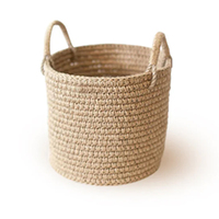 Panier à linge spacieux, moderne, léger et durable en jute, base robuste, taille personnalisable, utilisation quotidienne, maison, hôtel, rangement ample