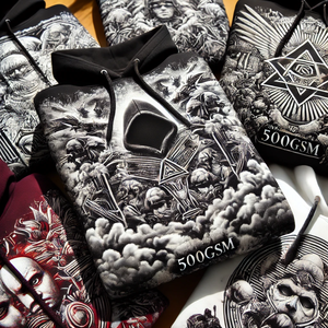 Sweat à capuche imprimé bouffant personnalisé 500gsm, Sweat à capuche 500gsm de haute qualité avec conception d'impression bouffante personnalisée, Sweat-shirt imprimé bouffant personnalisé de qualité supérieure - Product Image 4