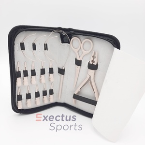 Peach Stainless Steel High Quality Hair Extension <b>Pliers</b> Tools Kit <b>Set</b> With Clips, Needle, Scissor and Tape in <b>plier</b> - Product Image 1