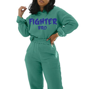 ชุดวอร์มสองชิ้นสำหรับผู้หญิงชุดวิ่งจ๊อกกิ้งธรรมดาโลโก้ที่กำหนดเอง - Product Image 2