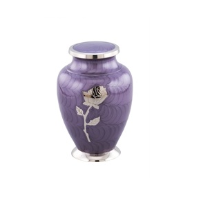 Urnes de crémation en métal de qualité exclusive fleur imprimé nouveau Design urne funéraire pour les cendres masculines et féminines bon prix - Product Image 1