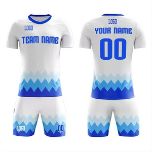 Venta al por mayor de alta calidad 100% Poliéster Unisex Fútbol Jersey Set Personalizado Nombre del equipo Camiseta Diseños Hombres Fútbol Servicio OEM - Product Image 1