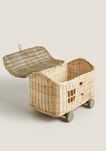 Hot 2024 Customized Design Rattan Doll House <b>Basket</b> in Naturral Hand Woven Wicker House Kids Vintage Nursery Decor - Product Image 2