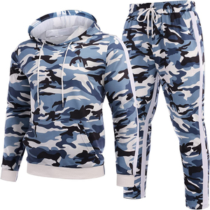 Costume empilé pour hommes Streetwear survêtement survêtement pour hommes deux pièces Jogger Flare pantalon ensembles Baggy survêtement ensemble - Product Image 1