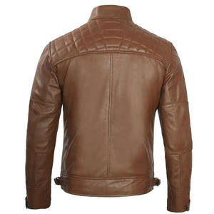 Chaqueta de piel auténtica de cordero de la mejor calidad para hombre, cuello levantado, talla de EE. UU., edición limitada con bordado a la moda - Product Image 4