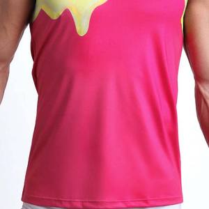 Camisetas sin mangas de poliéster y algodón de alta calidad con estampado de sublimación de Color en contraste, camisetas sin mangas transpirables de talla grande para hombre - Product Image 6