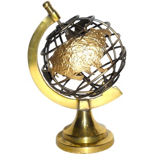 Globo El mejor artículo de aluminio de alta calidad, superventas, escultura de metal de hierro de color dorado, mundo decorativo de rotación hueca - Product Image 1