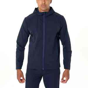 Veste coupe-vent de course à capuche sportive camouflage personnalisée à chaud, en polyester unisexe, fermeture éclair - Product Image 1