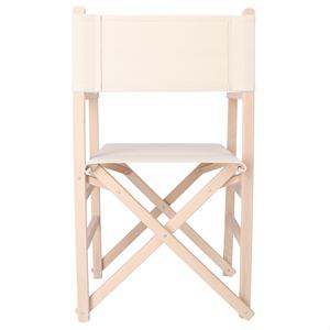 Sedia da Regista WELL HOME in Legno di Faggio con Tela Grezza e Finitura Non Verniciata 51x46x86 cm - Product Image 4