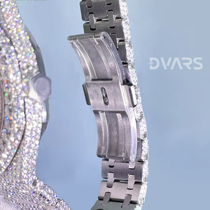 Montre de luxe pour homme, mécanique analogique, plongeur, acier inoxydable, or jaune, entièrement sertie de diamants en moissanite VVS, style hip-hop, 10 mm - Product Image 2