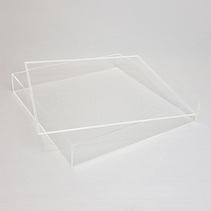 Rectangular Acrylic <b>Display</b> Tray Lucite Serving Tray Clear Acrylic Tray With square shape and sale product - Product Image 2