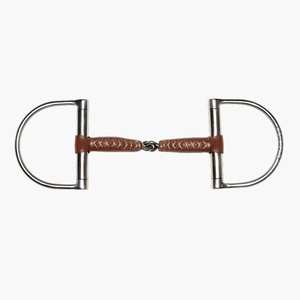 D Ring Snaffle Single Articulado Pinch Menos con Cuero 17mm - Product Image 1
