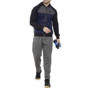 Ensemble de survêtement deux pièces en coton et polyester de qualité supérieure, à capuche, décontracté, uni, grande taille, pour l'hiver, en vente - Product Image 5