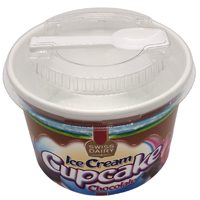 Gobelet en Plastique PP Jetable Écologique de 230 cc 8 oz, Antifuite, Personnalisable, de Qualité Alimentaire, avec Couvercle à Cuillère Transparent pour Emballage de Crème Glacée