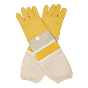 Goat Leather Beekeeper <b>Gloves</b> with Canvas XL Size Long Sleeves Cotton Liner Working Protective Sheepskin Bee <b>Glove</b> - Product Image 2