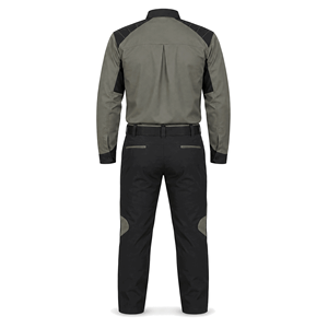 Ensemble chemise de travail à manches longues gris-noir personnalisé et pantalon renforcé pour le personnel des installations industrielles - Vente en gros Fabricant - Product Image 2