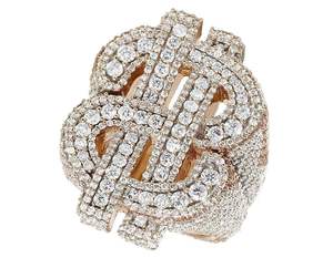 10.00 carats plaqué or jaune Hip Hop VVS Moissanite rappeur bague de mariage glacé pour hommes en argent sterling 925 - Product Image 1