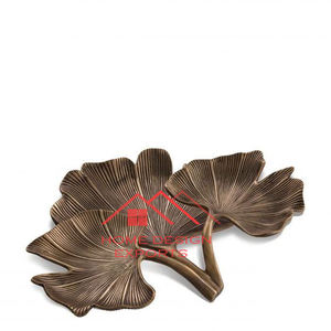 Bol de service en métal décoratif de luxe pour la maison bol de fruits enduit noir avec support fini doré - Product Image 6