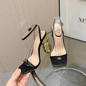 รองเท้าส้นสูงแบบผูกเชือกสไตล์ยุโรปทรงเลข 8 สีทอง ดีไซน์ใหม่ สวยหรู ดูมีเสน่ห์เย้ายวนและสง่างาม - Product Image 4