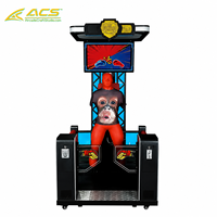 Machine de boxe interactive d'intérieur ACS Games Source Factory, à monnayeur, en métal rouge et acrylique, personnalisable, version anglaise